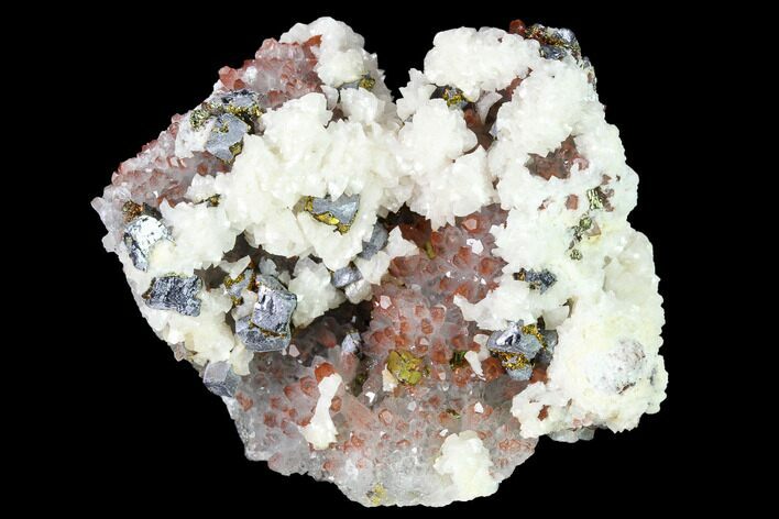 Hematite Quartz, Chalcopyrite, Galena & Pyrite Association #170235